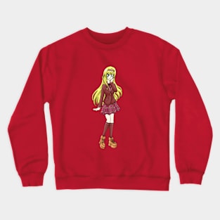 ANIME ELEGANT GIRL SCHOOL UNIFORM (RED) Crewneck Sweatshirt